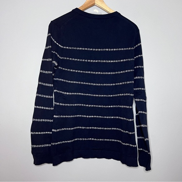 Women’s Tommy Hilfiger Sweater Navy w/Wht Stripes Cotton Size L in EUC - Picture 3 of 5